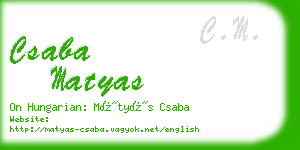 csaba matyas business card